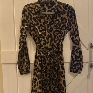 Animal Print Long Sleeve Dress